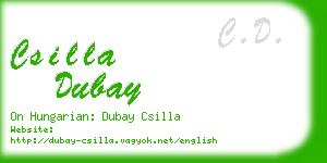 csilla dubay business card